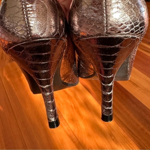 Connie Penelope stiletto Pointed Toe Snake Brown Pumps Heels - Picture 9 of 10